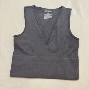 Wild Fable Charcoal Ribbed Tank Top